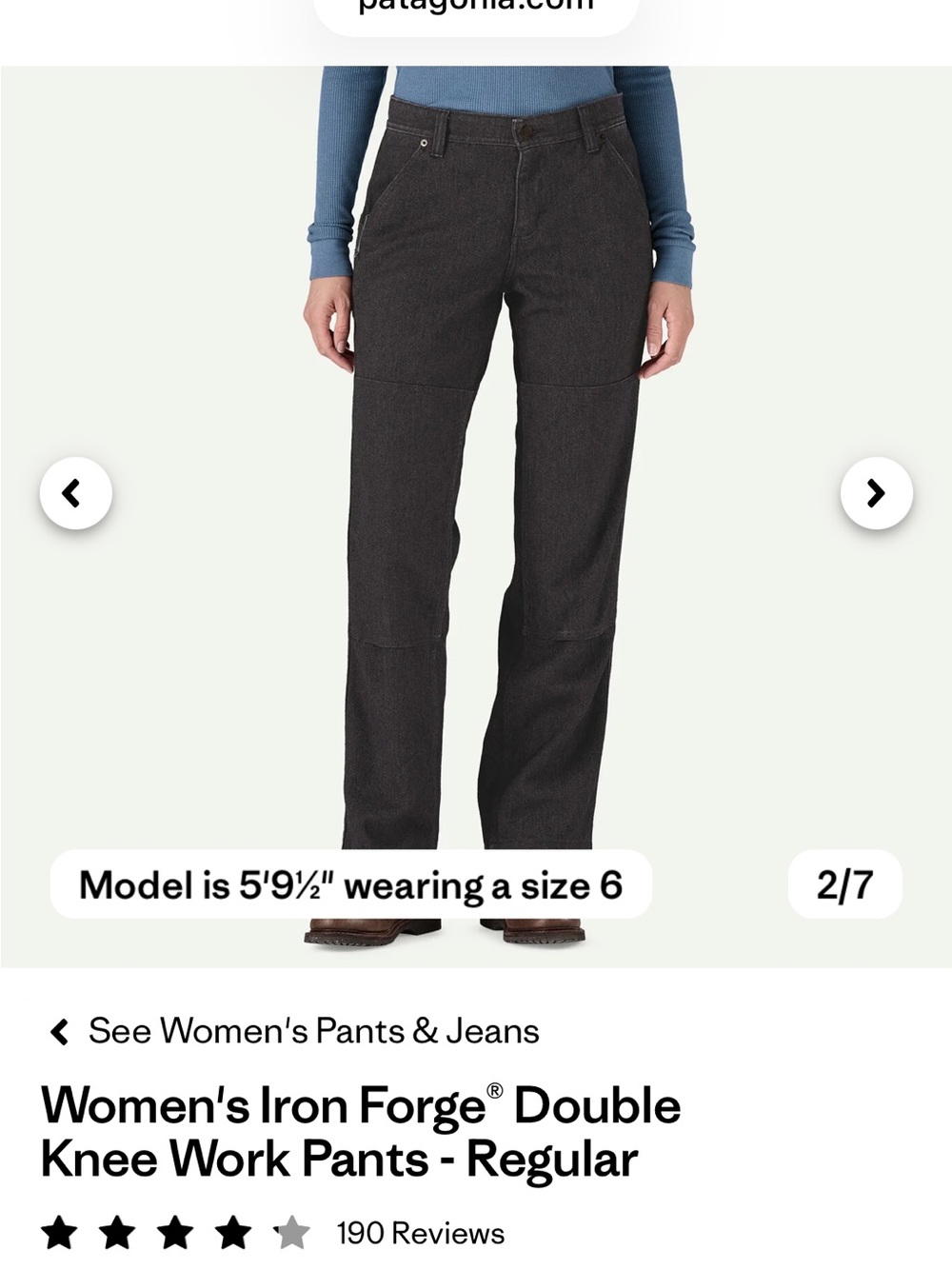Women's Iron Forge® Double Knee Work Pants - Tall size 6